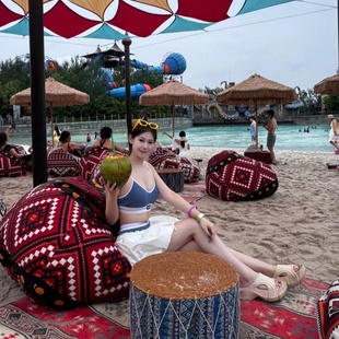 户外沙滩海边酒吧餐厅防水民族风波西米亚印花懒人沙发椅工厂定制