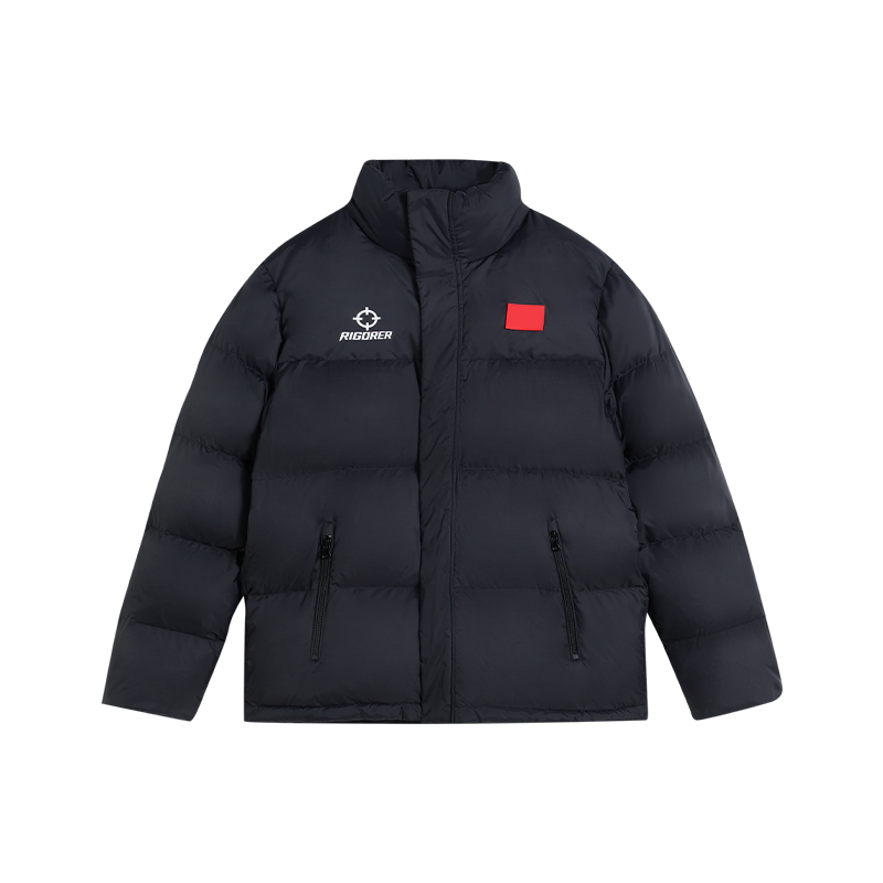 RIGORER准者黑色立领保暖羽绒服