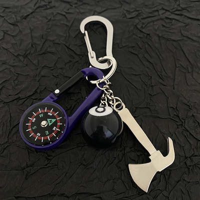 28works新款户外极简风指南针登山扣金属钥匙扣挂件腰间挂饰配件
