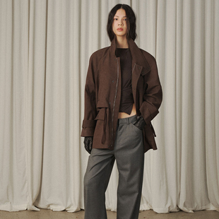 VERSO 25FW秋冬韩国直邮买手店代购素食皮革高领大衣帅气复古外套