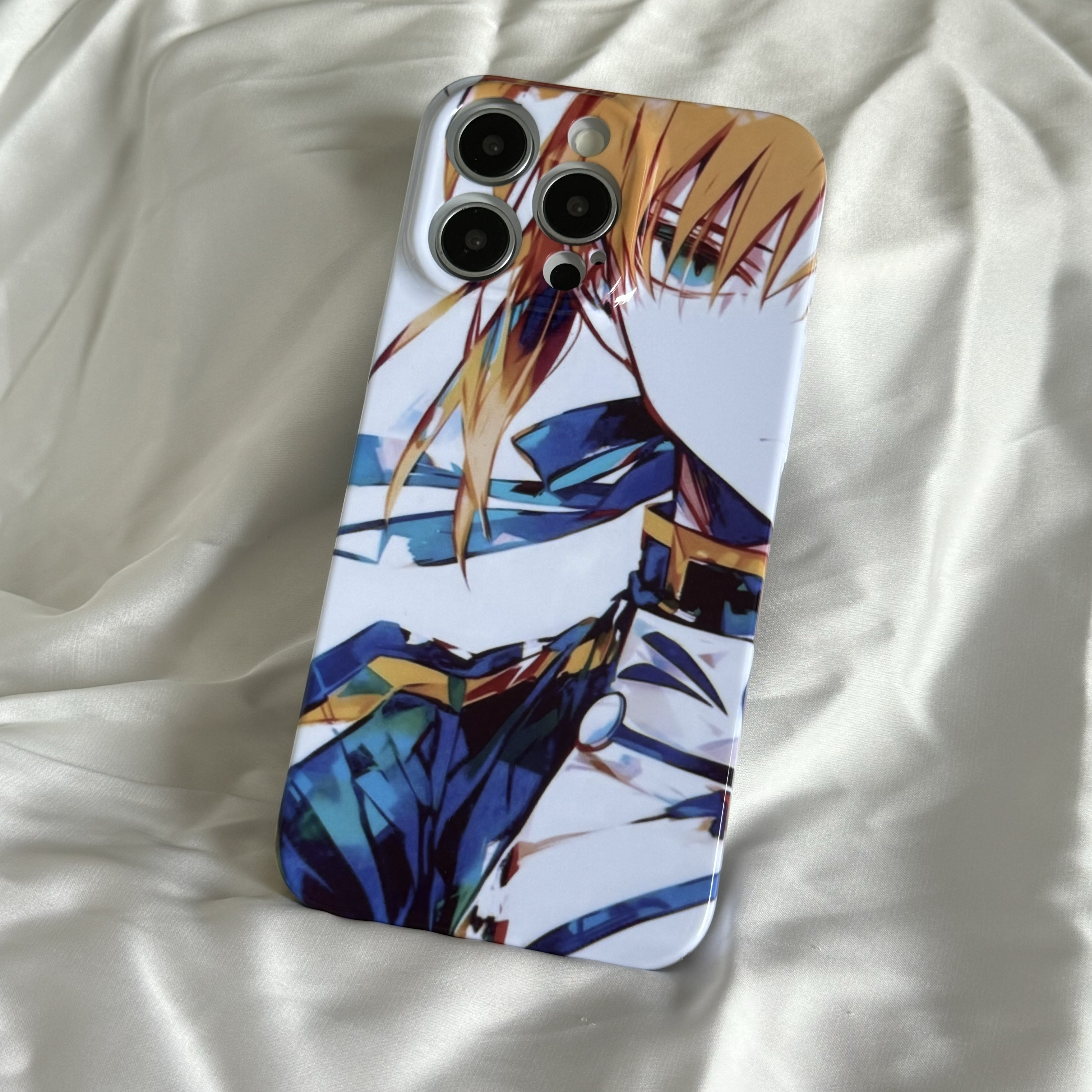 亮面菲林硬壳fate动漫saber周边15ProMax手机壳适用苹果14Plus防摔iPhone13华为P60保护套vivo一加小米12oppo