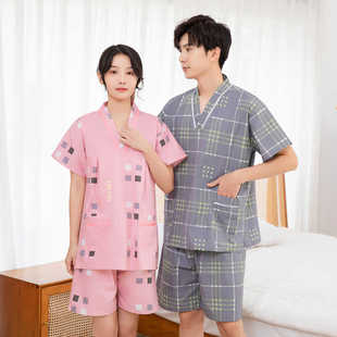 汗蒸服女款胸部双层纯棉桑拿按摩服浴场洗浴服足疗服睡衣男士套装