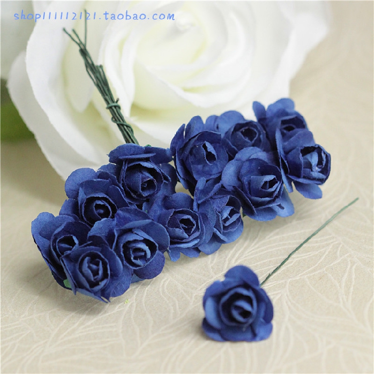 深蓝色花朵迷你diy手工婚礼装饰