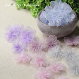 5枚 细泡纱花 服装 辅料精致五瓣小花朵头胸花DIY手工配饰 3元