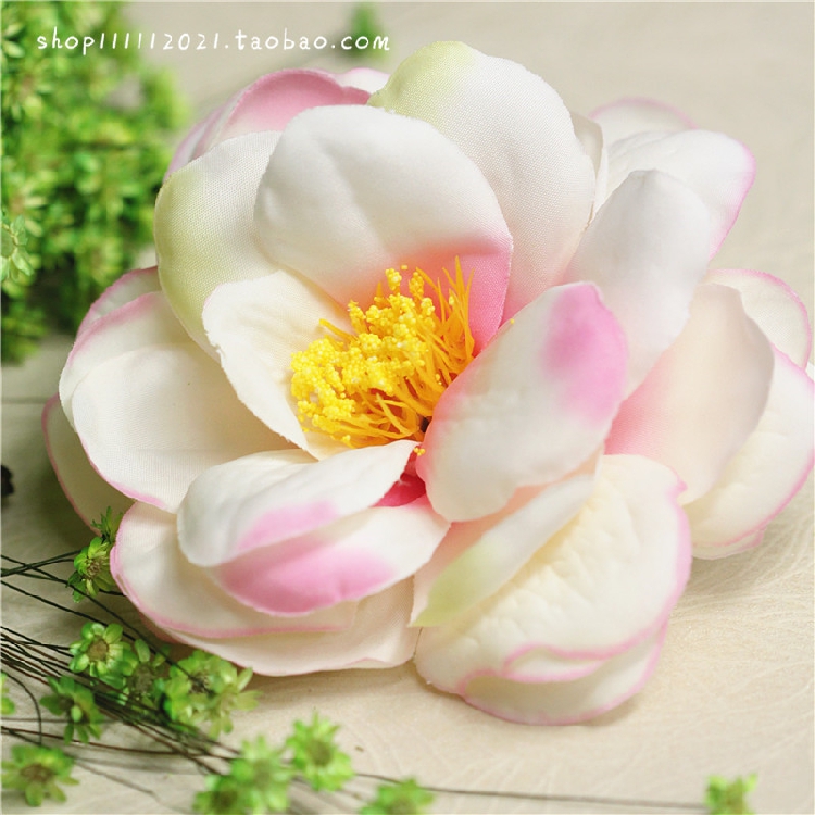 渐变粉色沙滩绢布仿真假花朵草帽装饰头饰鞋花diy手工辅料布艺