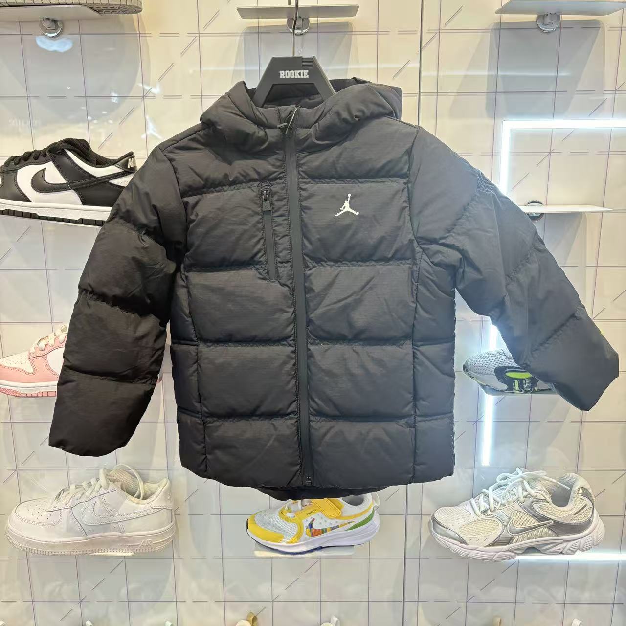 乔丹25冬新儿童三防连帽羽绒外套