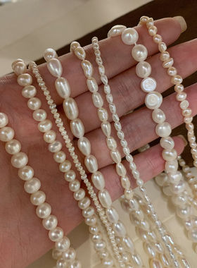 Last danse天然淡水珍珠项链女浩克锁骨链小众设计包金颈链毛衣链