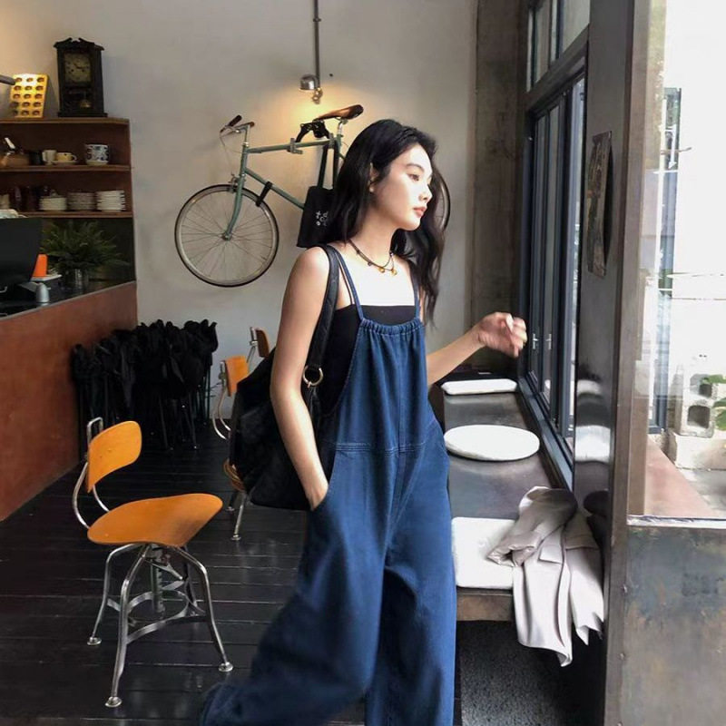 牛仔背带裤女2026春新款高腰