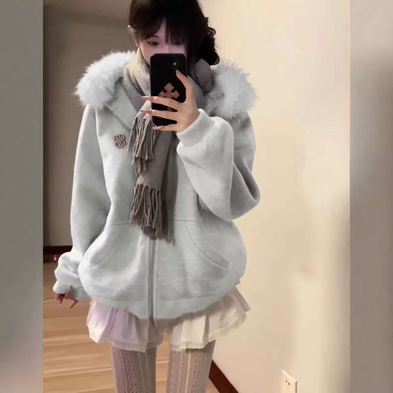 甜美大毛领连帽毛呢卫衣外套女秋冬季新款感夹棉加厚呢子大衣,女装/女士精品,大码呢大衣,淘宝优惠券,粉丝福利购,淘宝优惠卷