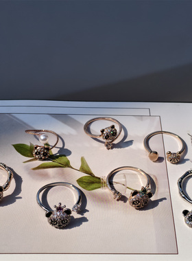 中国风熊猫旋转戒指成都礼物