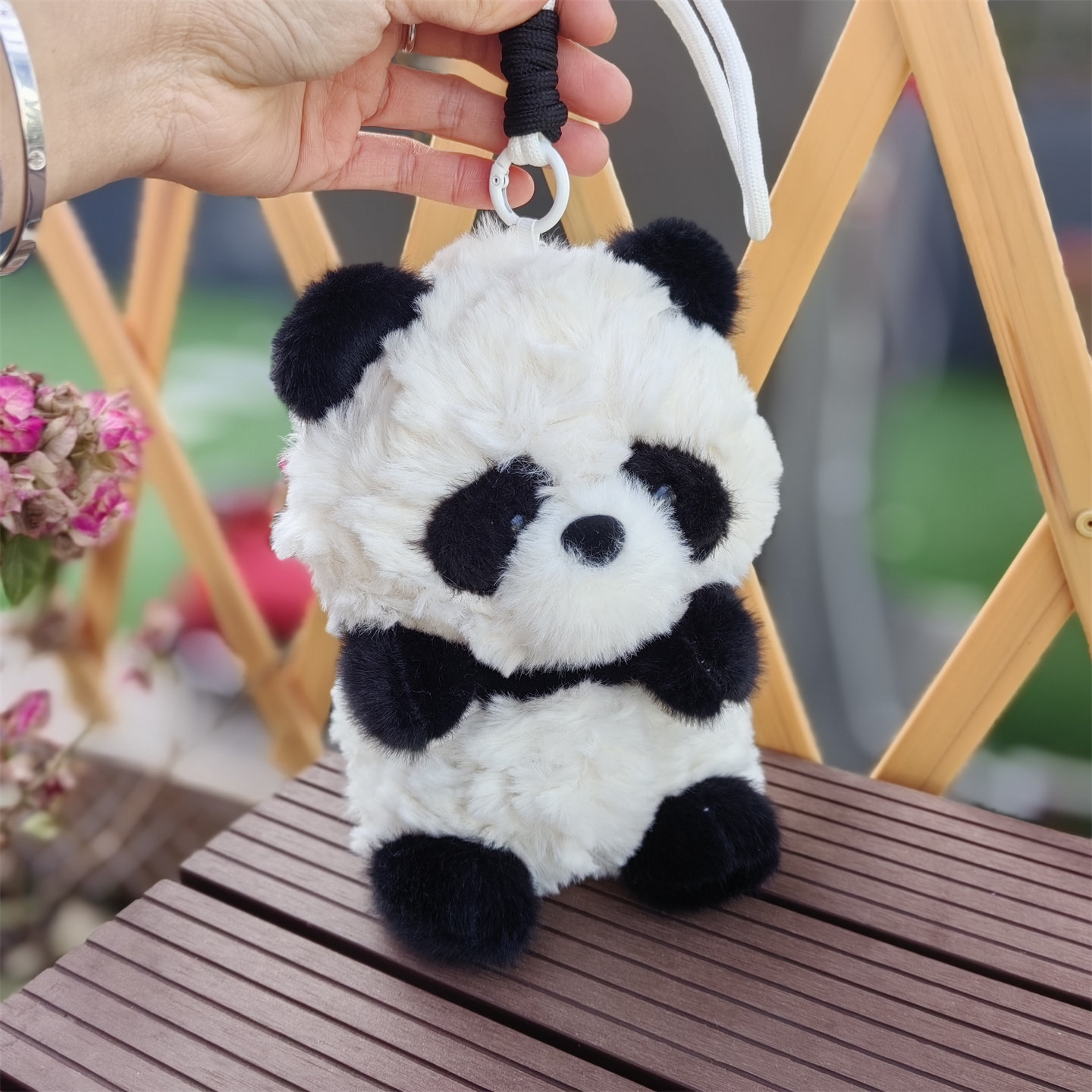 可爱熊猫毛绒挂件包挂公仔软萌治愈玩偶背包装饰萌宠钥匙扣纪念品