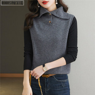 无袖高领针织马甲背心女冬季纯羊毛叠穿宽松外穿秋冬短款毛衣马夹