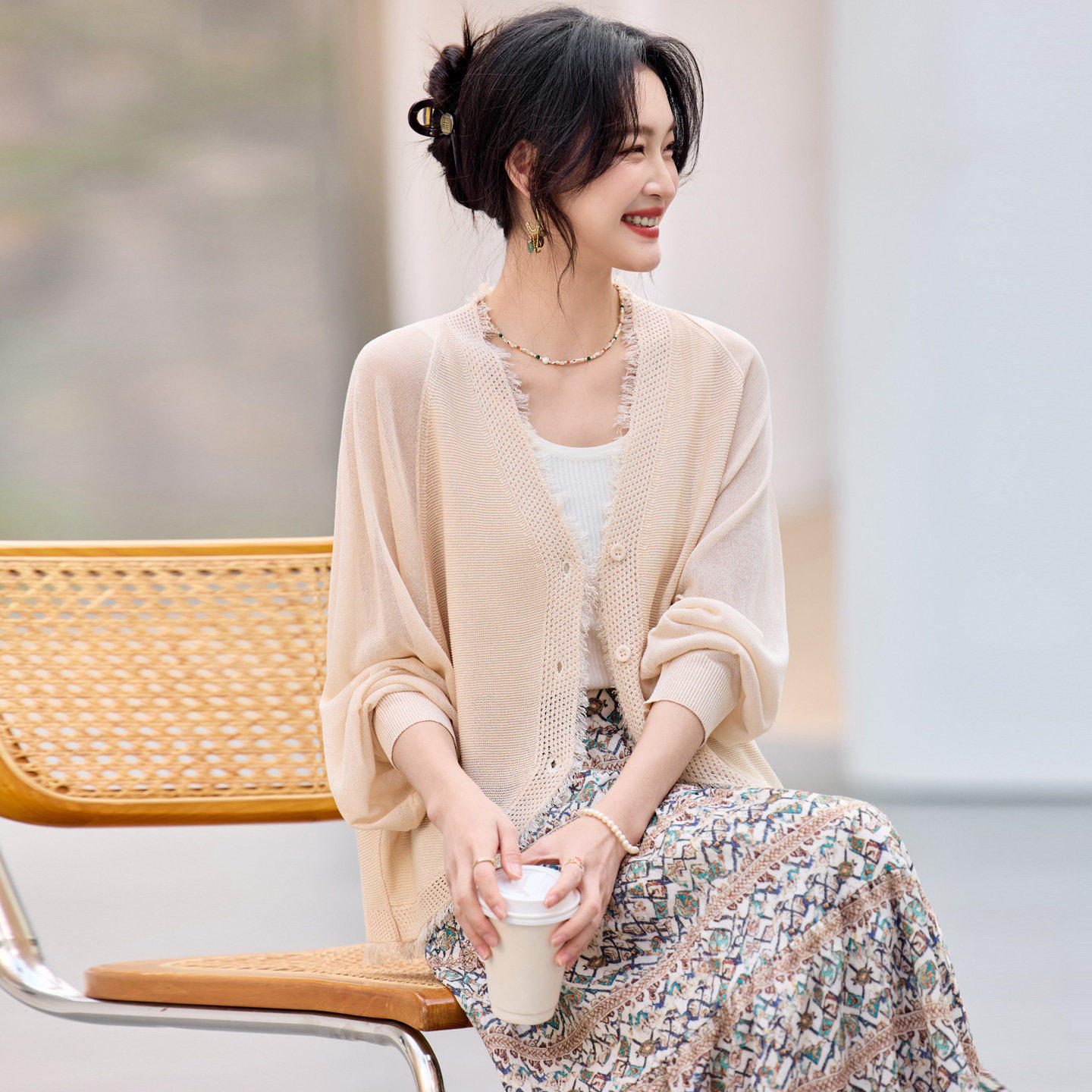 冰丝防晒开衫女薄款夏季披肩女外搭2026新款慵懒风流苏针织衫外套