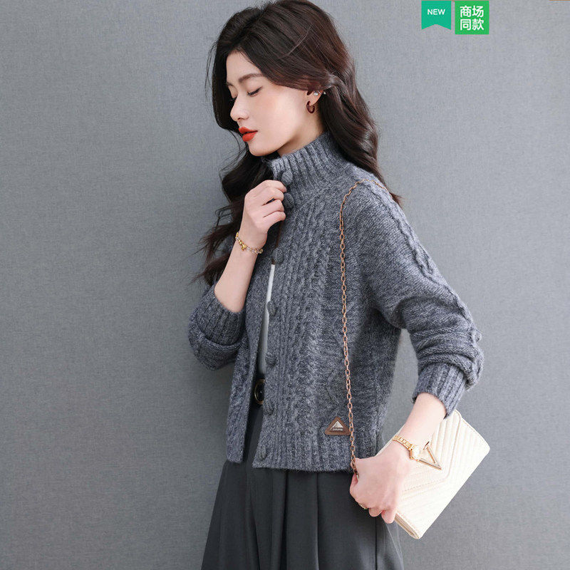 粗毛线针织衫开衫女宽松外搭2026新款春秋小个子短款麻花毛衣外套,女装/女士精品,中老年女装,淘宝优惠券,粉丝福利购,淘宝优惠卷