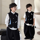 帅气儿童主持人礼服高级感生日钢琴演出服 新中式 花童男童西装 套装