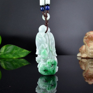带翠天然a货翡翠白菜挂件A货缅甸玉白菜吊坠遇百财挂坠2923