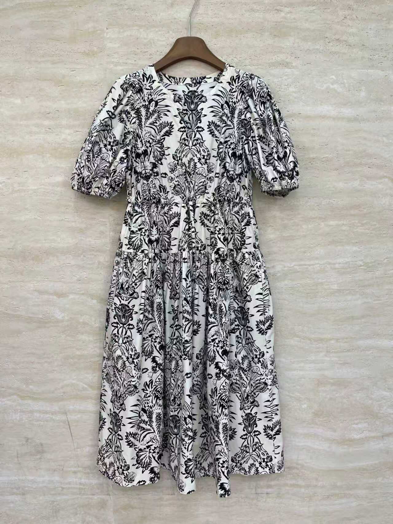 R单高品质~高端优雅古典碎花连衣裙女夏季新款时尚宽松轻薄衬衫裙