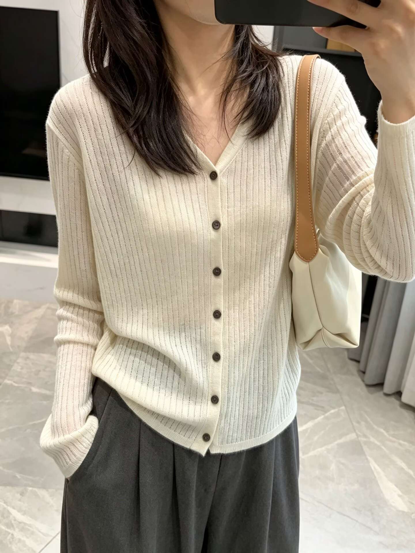 2026年新款秋季百搭款细羊毛针织长袖开衫女显瘦百搭款女士长袖