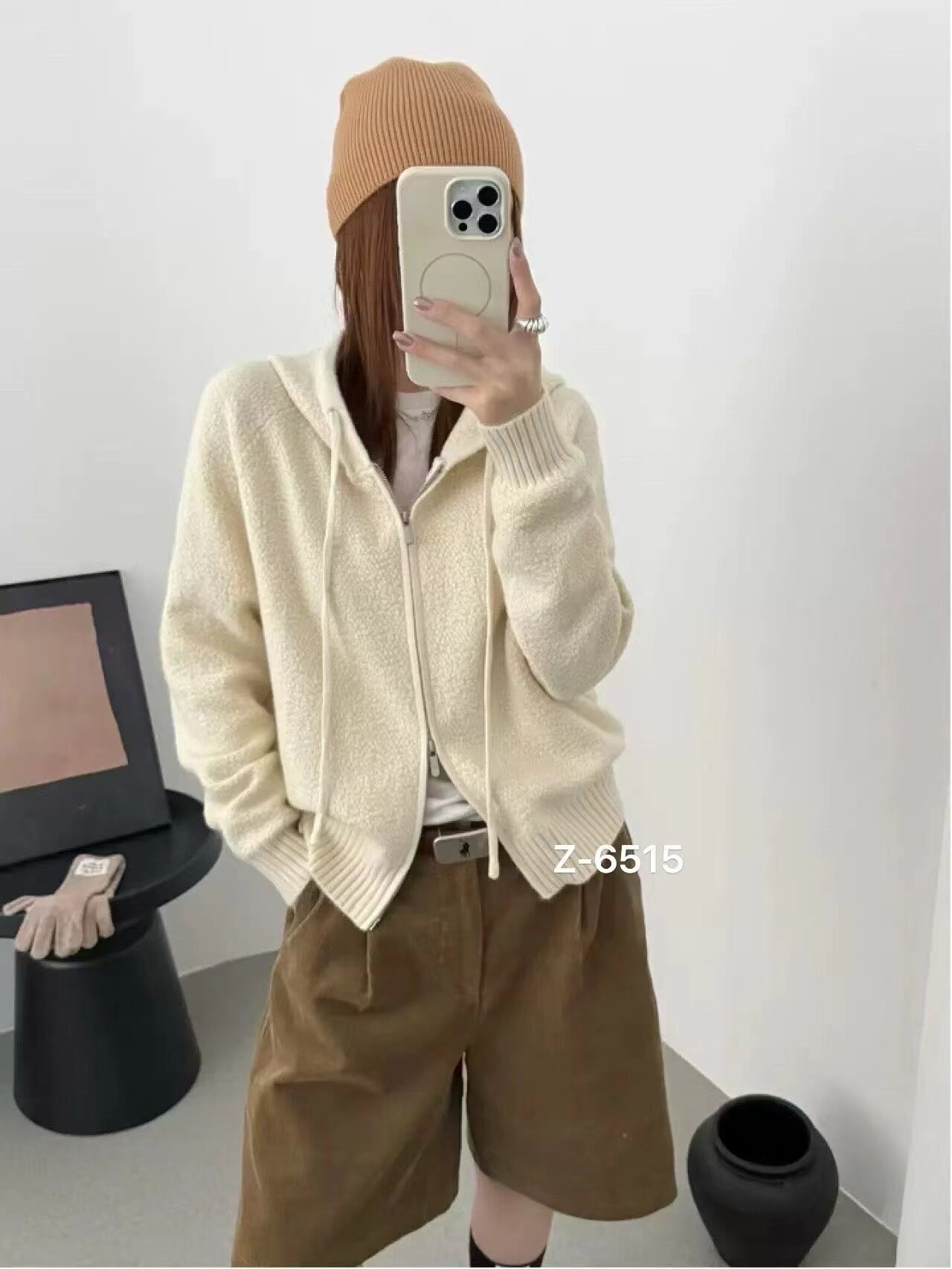 2026年新款秋冬连帽拉链款针织开衫女显瘦百搭款女士毛衣外套