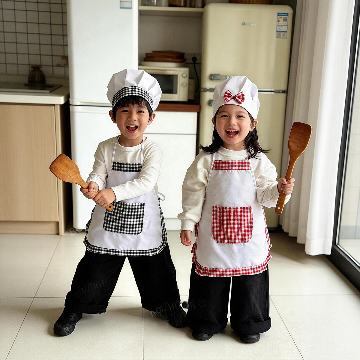 儿童厨师服套装幼儿园手工课烘焙小厨师服装男女童工作服演出服
