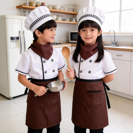 儿童厨师服幼儿演出服小孩游戏职业服装表演少儿小厨师扮演服