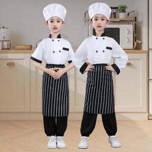 儿童厨师服套装幼儿园手工课烘焙小厨师服装男女童工作服演出服