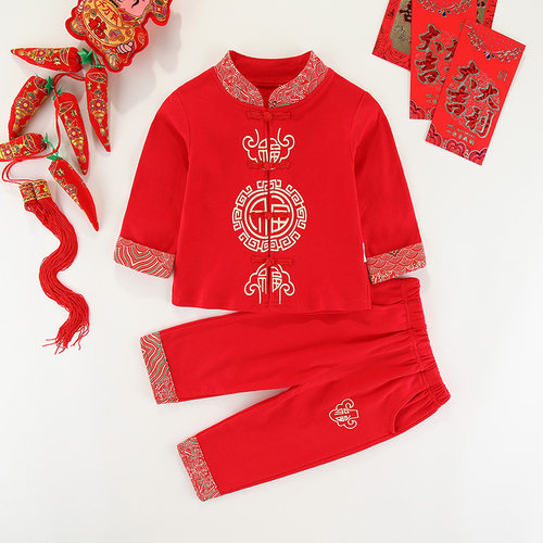 男女宝宝婴儿一周岁礼服秋装唐装春夏秋季抓周生日宴衣服套装