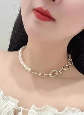 GA专柜商场同款官网2025新款珍珠项链女品牌轻奢高级感锁骨链颈链