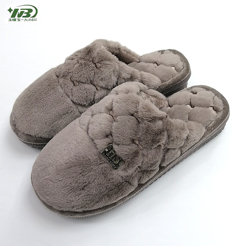 玉暖宝秋冬季新款棉拖鞋男女简约居家爆款防臭静音情侣加厚毛毛拖