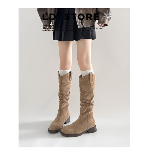 【退换包邮免费试穿】真皮长靴