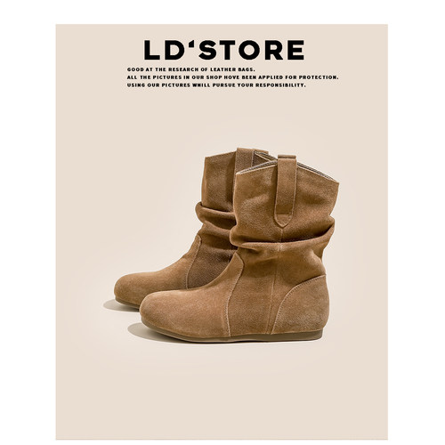 【现货免费试穿】真皮短靴