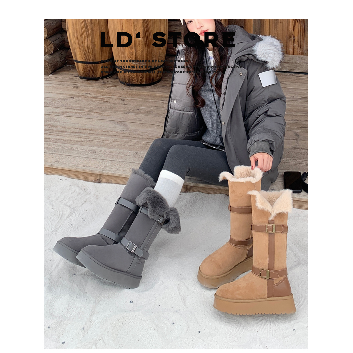 【退换包邮免费试穿】保暖雪地靴