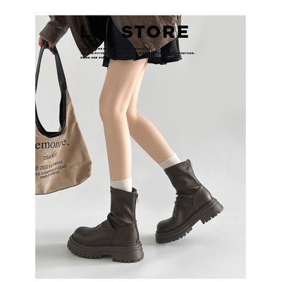 【退换包邮免费试穿】真皮短靴