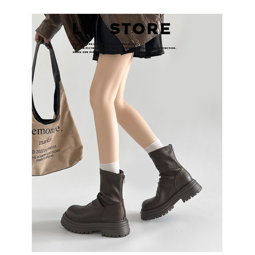 【退换包邮免费试穿】真皮短靴