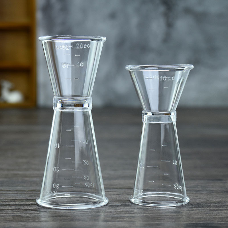 pc树脂双头盎司杯带刻度量杯安士杯量勺量酒器亚克力调酒器调酒杯