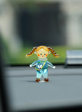 琉璃手作可爱双马尾女孩手办桌面摆件车载装饰盲盒情侣节生日礼物