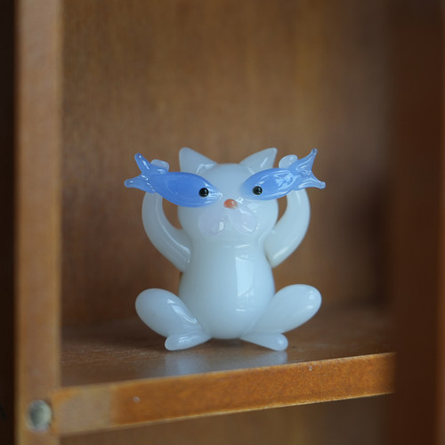 琉璃手作猫猫侠盲盒车载桌面摆件