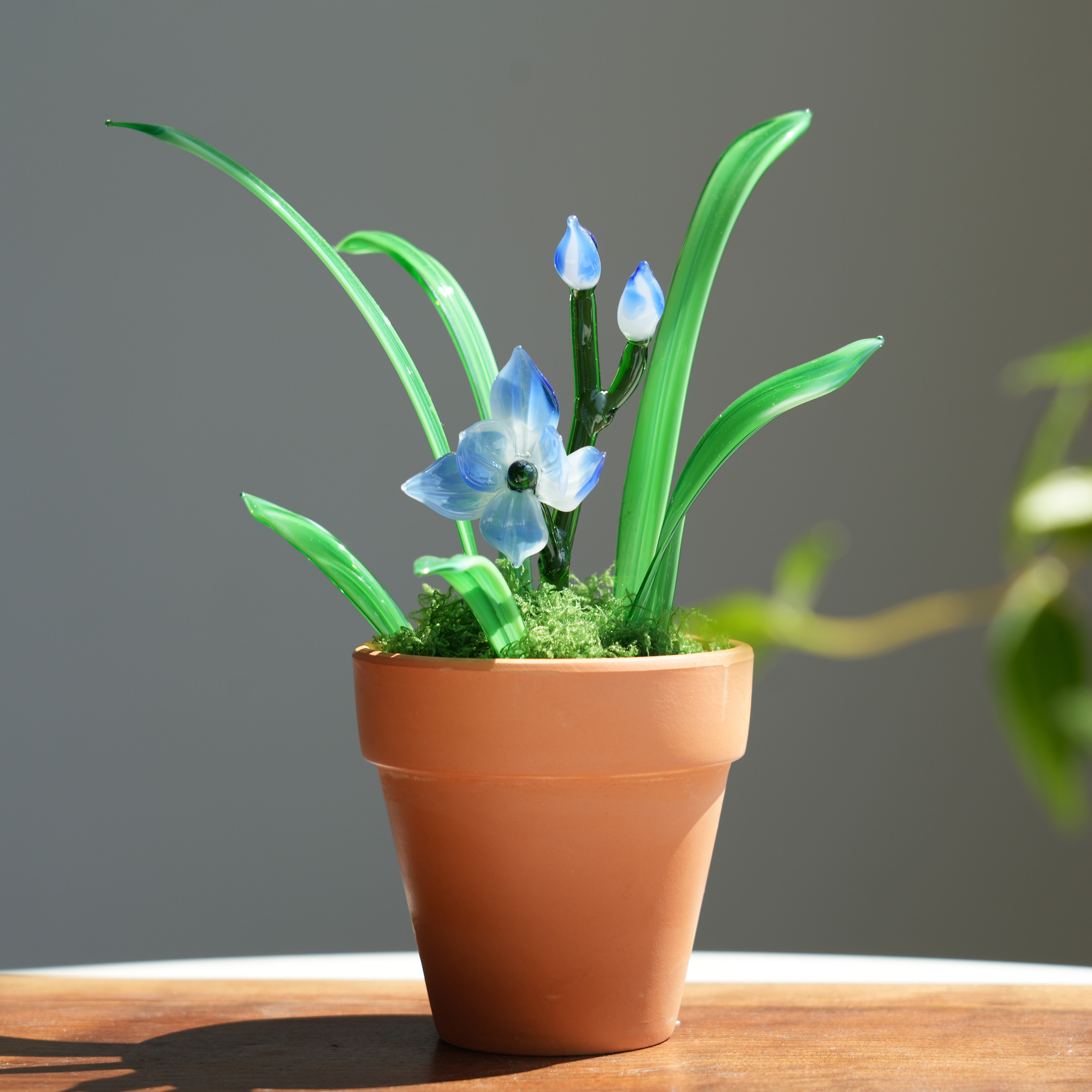 琉璃仿真兰花盆栽中式装饰摆件