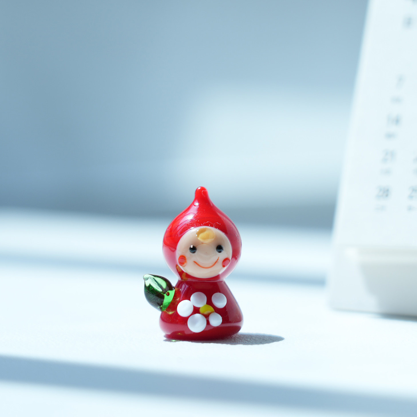 迷你小红帽琉璃卡通人物桌面摆件