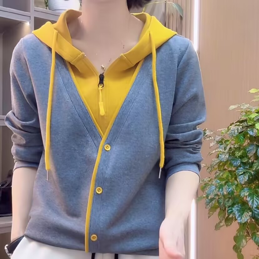 春款宽松休闲上衣精梳棉卫衣