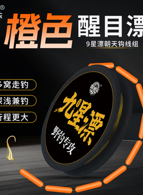 娱渔乐 橙色九星漂线组 野钓鲫鱼线组 免调票传统钓鲫鱼垂钓装备