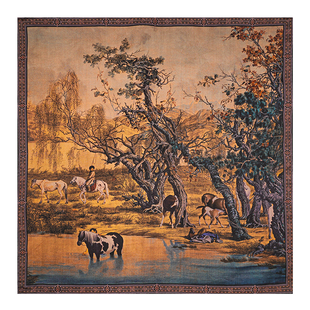 【牧马图】65*65系列香云纱桑蚕丝丝巾气质高级感百搭围巾时尚风