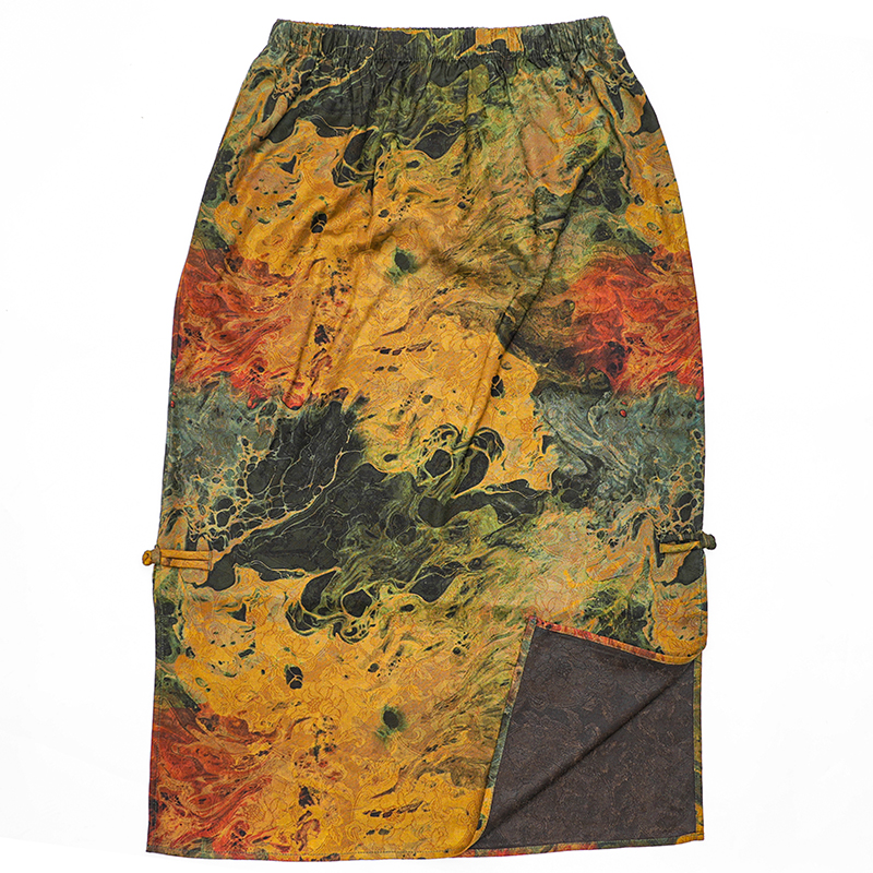 香云纱【飞染】半身裙新款桑蚕丝长筒裙均码挺阔雅致国风中式复古