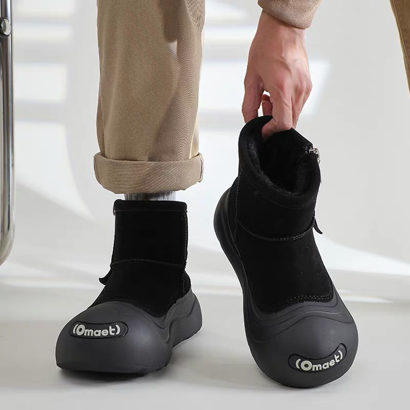 雪地靴男冬季加绒加厚美式马丁棉靴户外防水防滑皮毛一体抗寒棉鞋