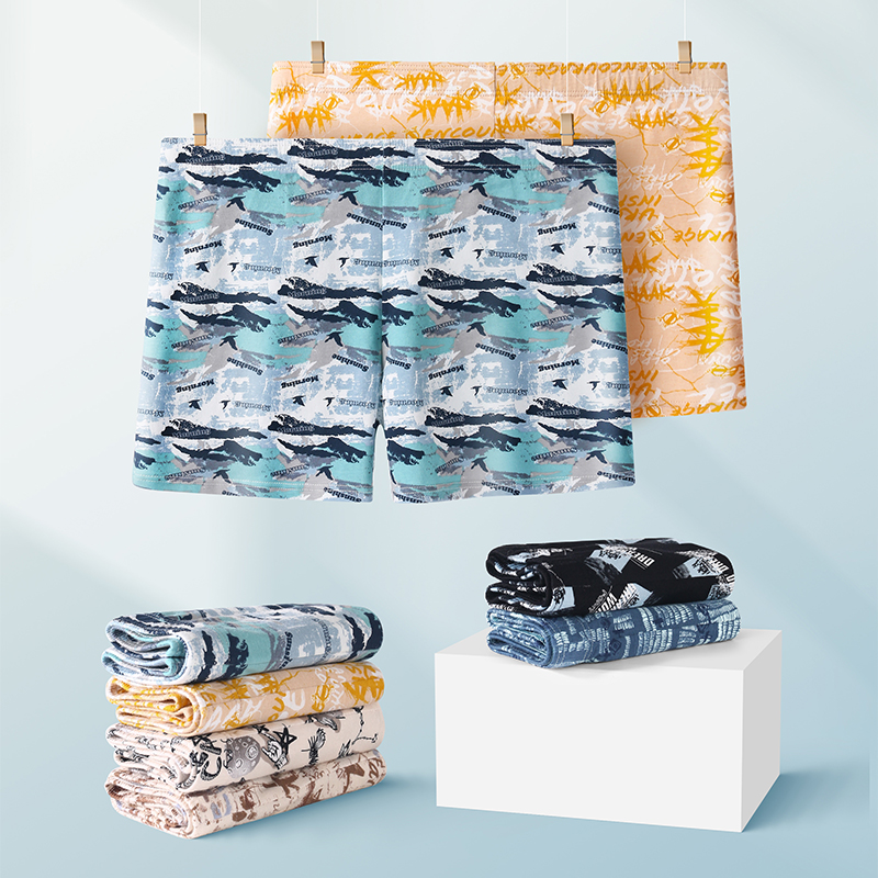 男士阿罗裤纯棉外穿宽松四角短裤