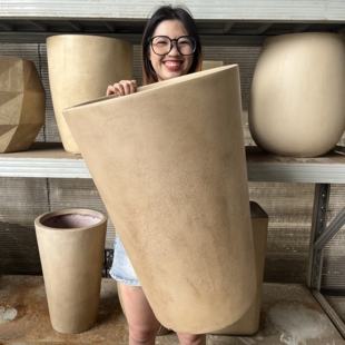 高款大花盆中古风南法风新中式诧寂风咖啡厅民宿酒店营地种树陶罐