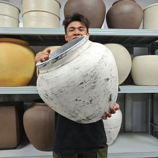 大口径复古陶罐侘寂风南法风田园风咖啡厅民宿地中海风酒店大花盆