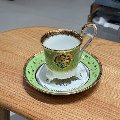 日本Marui中古三足底鎏金油画风咖啡杯 近全新 约200ml 稀有孤品