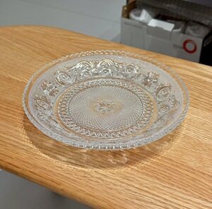 法国Baccarat巴卡拉ARABESQUE藤蔓系水晶盘19.5cm 无盒微瑕 保真