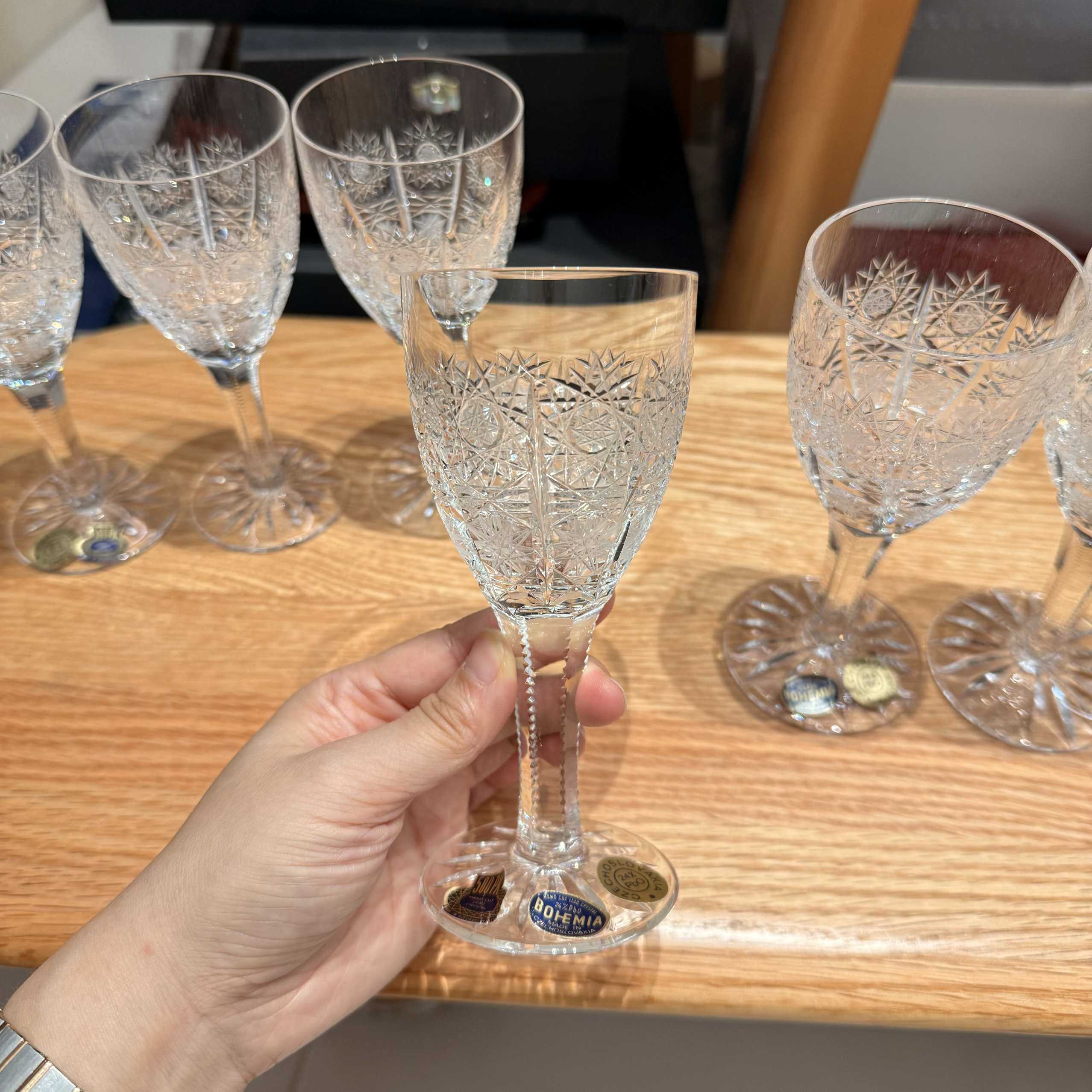 波西米亚Bohemia水晶红酒杯葡萄酒高脚杯500PK手工切割水晶杯